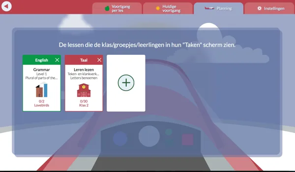 Bij Planning "push" je heel makkelijk content naar de leerlingen